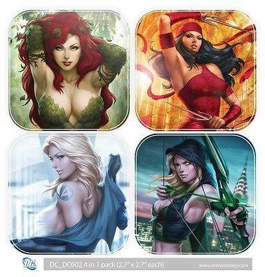 DC Supergirl Posion Ivy  4 in 1 pack Anime Car Decal Vinyl Sticker with Laminate | Anime Stickery Online