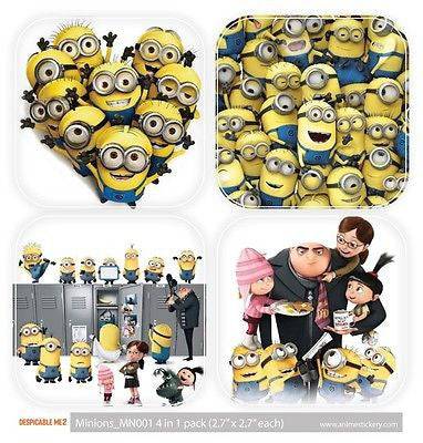 Despicable Me Minion 4 in 1 pack Anime Car Decal Vinyl Sticker with  Laminate 001 Anime Stickery Online