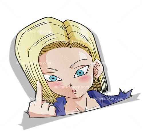 Android 18 | Dragon Ballz | Peeker Anime Stickers for Cars NEW - Anime Stickery Online